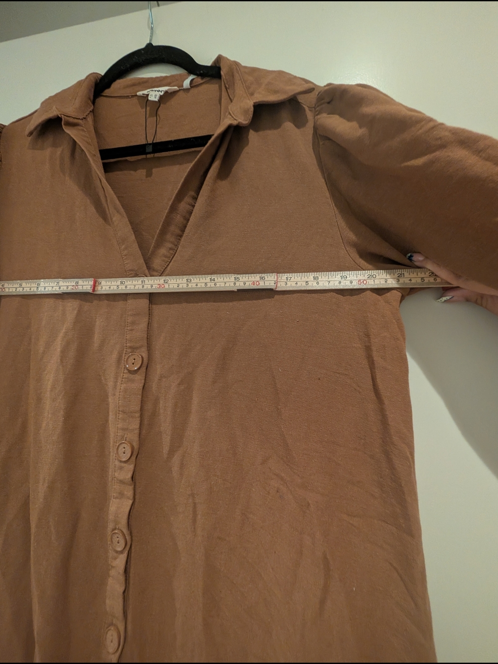 Brown Button-Front Women's Shirt Dress Koton - Picture 3 of 5